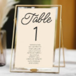 Moderne minimalistische champagne bruiloft kaart<br><div class="desc">Dit is een moderne minimalistische champagne bruiloft tafel nummer w / namen!</div>