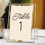 Moderne minimalistische champagne bruiloft kaart<br><div class="desc">Dit is een moderne minimalistische Champagne bruiloft tafelnummer!</div>