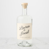 Moderne minimalistische champagne bruiloft likeurfles etiket (Voorkant)