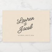 Moderne minimalistische champagne bruiloft mini likeurfles etiket (Enkel label)