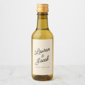 Moderne minimalistische champagne bruiloft mini wijn etiket (Voorkant)