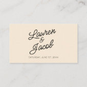 Moderne minimalistische champagne bruiloft plaatskaartje (Achterkant)