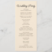 Moderne minimalistische champagne bruiloft programmakaart (Achterkant)