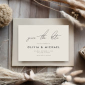 Moderne minimalistische champagne bruiloft Save th Save The Date