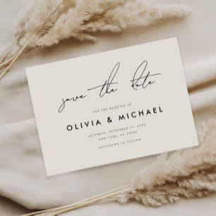 Moderne minimalistische champagne bruiloft Save th Save The Date