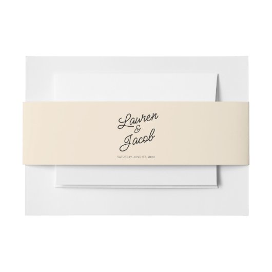 Moderne minimalistische champagne bruiloft uitnodigingen wikkel (Voorkant Voorbeeld)