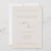 Moderne, minimalistische Champagne Gold we wedden Kaart (Voorkant)