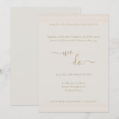 Moderne, minimalistische Champagne Gold we wedden Kaart (Voorkant / Achterkant)