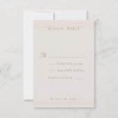 Moderne minimalistische Champagne Gold Wedding RSV Kaart (Voorkant)
