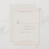 Moderne minimalistische Champagne Gold Wedding RSV Kaart (Voorkant / Achterkant)