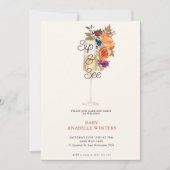 Moderne minimalistische champagne sip & see Baby s Kaart (Voorkant)