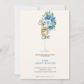 Moderne minimalistische champagne sip & see Baby s Kaart (Voorkant)