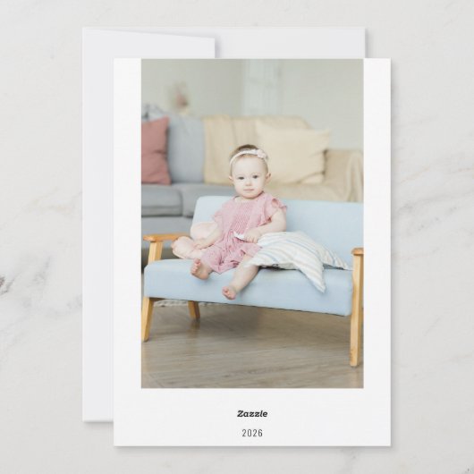 Moderne minimalistische Chanoeka drie familie foto Feestdagenkaart (Achterkant)