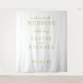 Moderne Minimalistische Chartreuse Trouwbanner Wandkleed (Voorkant)