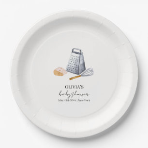 Moderne minimalistische chef-kok keuken Baby showe Papieren Bordje