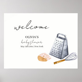 Moderne minimalistische chef-kok keuken Baby showe Poster