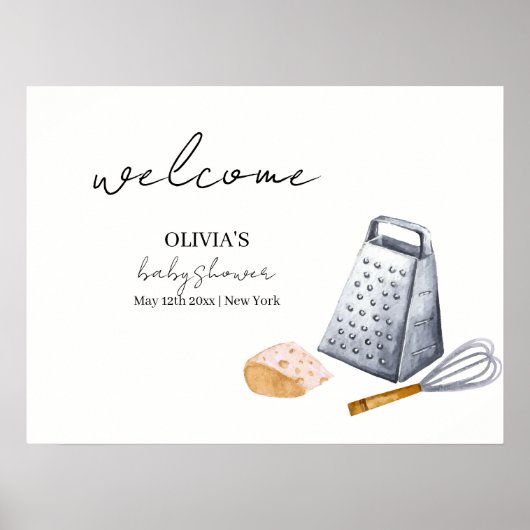 Moderne minimalistische chef-kok keuken Baby showe Poster (Voorkant)