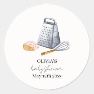 Moderne minimalistische chef-kok keuken Baby showe Ronde Sticker