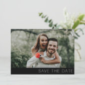 Moderne minimalistische chic 2 foto save the date (Staand voorkant)