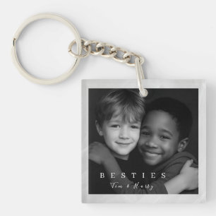 Moderne minimalistische chic beste vrienden foto  sleutelhanger