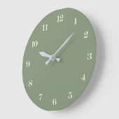 Moderne Minimalistische Chic Saliegroen en Wit Grote Klok (Hoek)