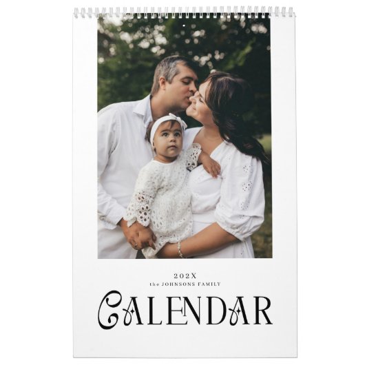 Moderne Minimalistische Chic Typografie Aangepaste Kalender (Hoes)