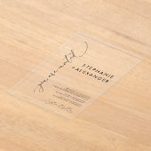 Moderne minimalistische chique acryl bruiloft uitn acryl uitnodigingen (Laagn)