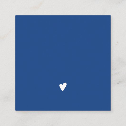 Moderne minimalistische chique blauwe orde dank u vierkante visitekaartje (Achterkant)