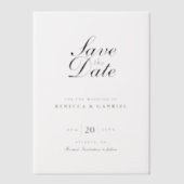 Moderne minimalistische chique bruiloft bespaar de vellum uitnodigingen (Voorkant)