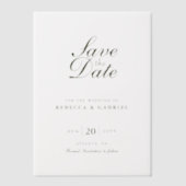 Moderne minimalistische chique bruiloft bespaar de vellum uitnodigingen (Voorkant)