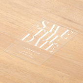 Moderne minimalistische chique bruiloft Save the D Acryl Uitnodigingen (Laagn)