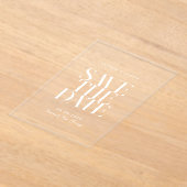 Moderne minimalistische chique bruiloft Save the D Acryl Uitnodigingen (Laagn)