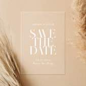 Moderne minimalistische chique bruiloft Save the D Acryl Uitnodigingen