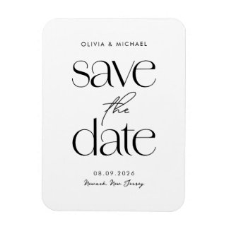 Moderne minimalistische chique bruiloft Save the D Magneet