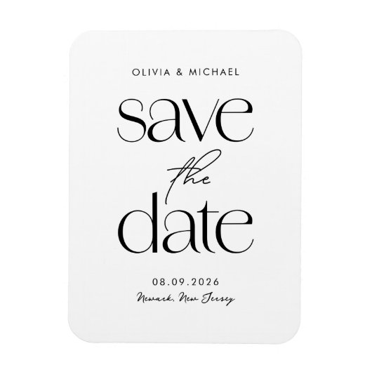 Moderne minimalistische chique bruiloft Save the D Magneet (Verticaal)