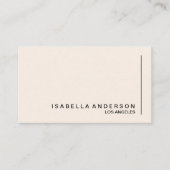 Moderne minimalistische chique crème professional visitekaartje (Voorkant)