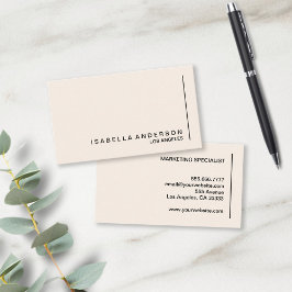 Moderne minimalistische chique crème professional visitekaartje