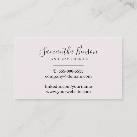 Moderne minimalistische chique elegante landschap visitekaartje (Achterkant)
