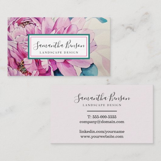 Moderne minimalistische chique elegante landschap visitekaartje (Voorkant / Achterkant)