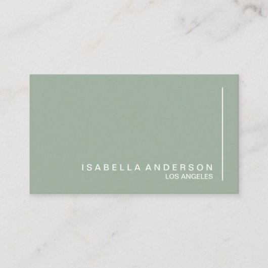 Moderne minimalistische chique salie groen profess visitekaartje