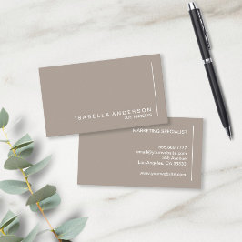 Moderne minimalistische chique Taupe Professional Visitekaartje