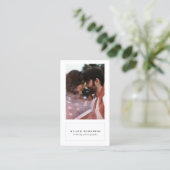 Moderne minimalistische chique trendy fotografie visitekaartje (Staand voorkant)