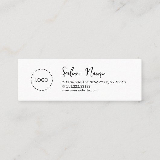 Moderne minimalistische chique volgende afspraak k mini visitekaartje (Achterkant)