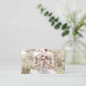 Moderne minimalistische chique witte fotografie fo visitekaartje (Staand voorkant)