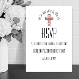 Moderne Minimalistische Christelijke Trouw-RSVP-Ka RSVP Kaartje