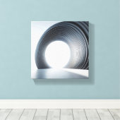 Moderne Minimalistische Circulaire Architectuur Ku Canvas Afdruk (Insitu (Houten vloer))
