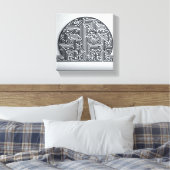 Moderne Minimalistische Circulaire Doolhof - Abstr Canvas Afdruk (Insitu (Slaapkamer))