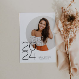 Moderne minimalistische cirkel foto afstudeerfeest kaart