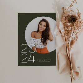 Moderne minimalistische cirkel foto afstudeerfeest kaart