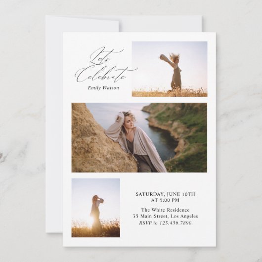 Moderne minimalistische Classic Arch Photo Afstude Kaart (Achterkant)